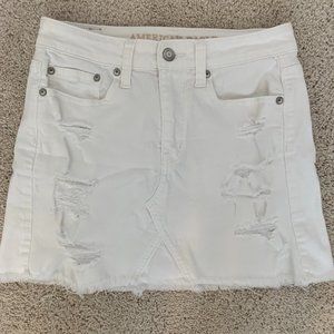 American Eagle White Denim Skirt